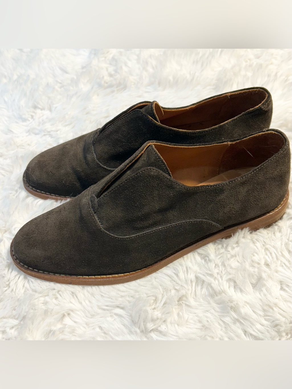 Anthology Paris Suede Loafers Slip On Shoes Women’s Size Eu 37 Us 7 Brown $295